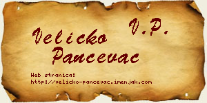 Veličko Pančevac vizit kartica